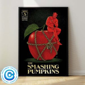 The Smashing Pumpkins Gig Poster For The Performance Tonight At Citi Field In Queens New York On August 5 2024 The Devil And An Apple Artwork Wall Decor Poster Canvas