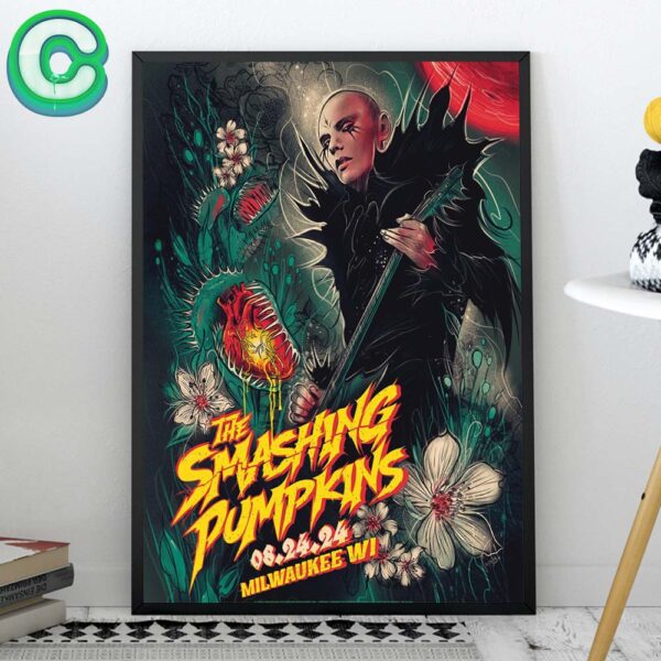 The Smashing Pumpkins Tonight Poster On August 24 2024 At Milwaukee In Wisconsin Home Decor Poster Canvas