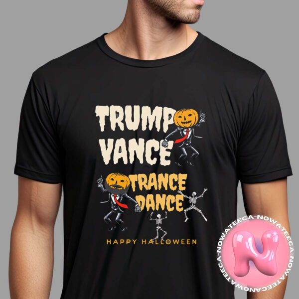 Trump Vance Trance Dance Happy Halloween Dancing Skeleton For President Of America 2024 Unisex T-Shirt