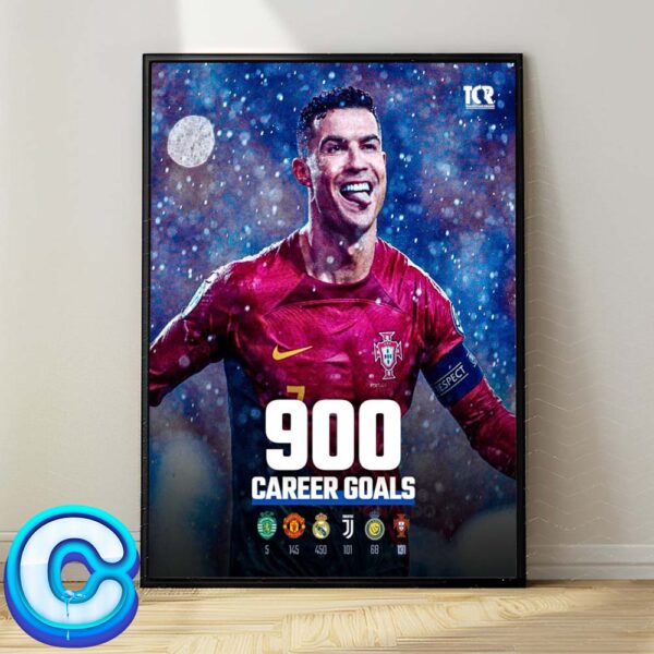 Cristiano Ronaldo 900 Goals Record Home Decor Poster Canvas